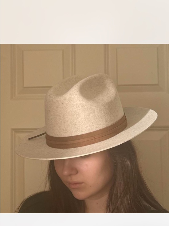 Aritzia Cream Wool Wide-Brim Fedora with Brown Band main image 5